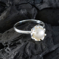 Ivy Romantic White Solitaire Ring with Pearl Accent