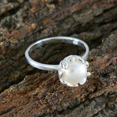 Ivy Romantic White Solitaire Ring with Pearl Accent