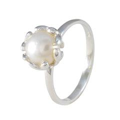 Ivy Romantic White Solitaire Ring with Pearl Accent