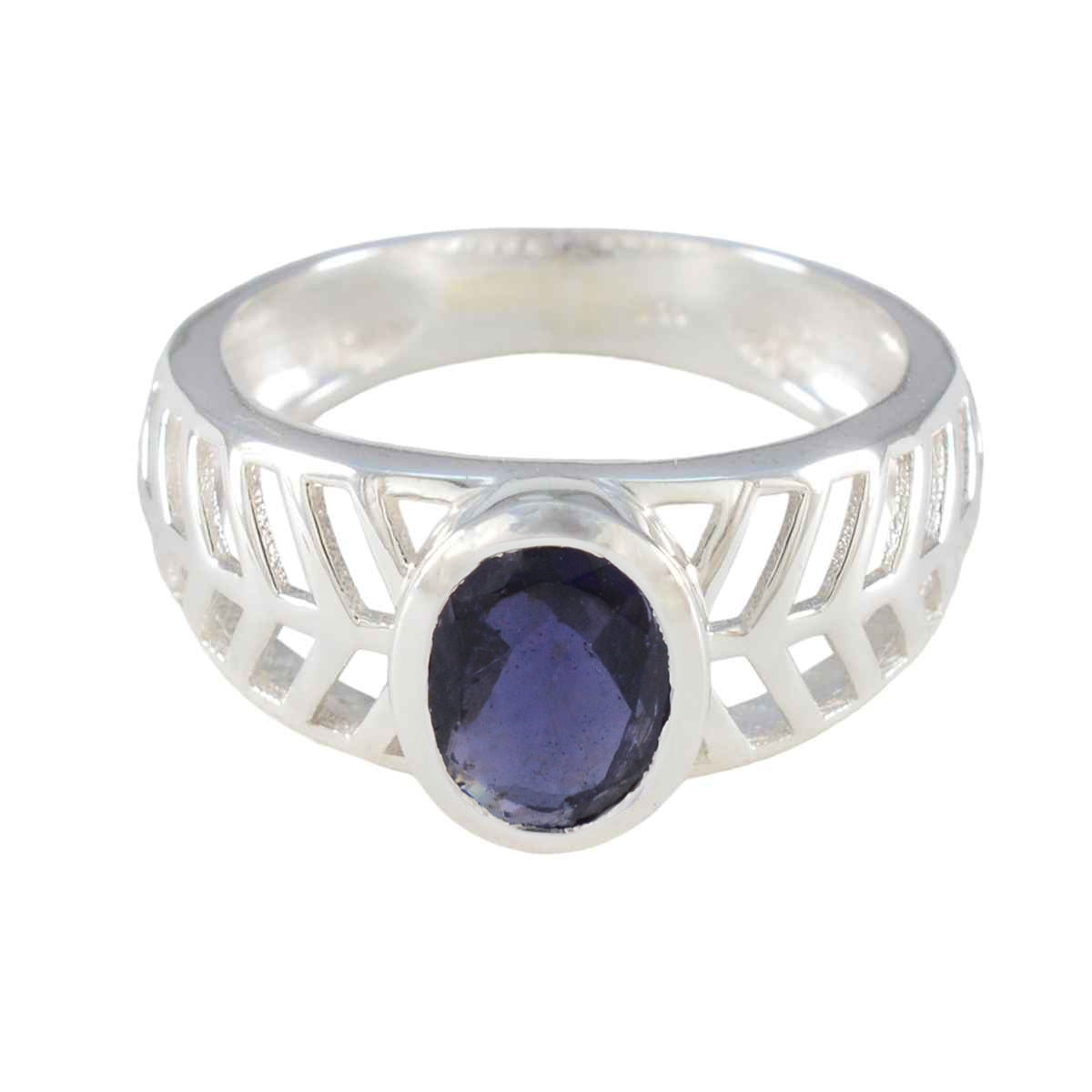 Rosa Art Deco Blue Ring Silver Gemstone Design Iolite Blue