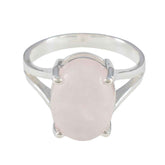 Rosa Boho Pink Ring with Elegant Oval Stone Rose Quartz Pink