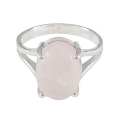 Rosa Boho Pink Ring with Elegant Oval Stone Rose Quartz Pink