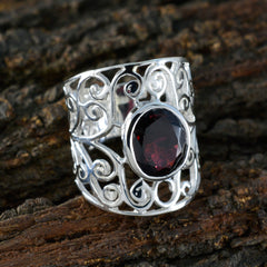 Rosa Filigree Red Solitaire Ring - Elegant Fashion Jewelry