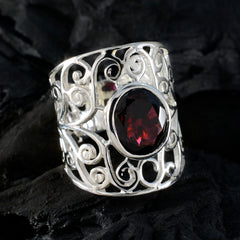 Rosa Filigree Red Solitaire Ring - Elegant Fashion Jewelry