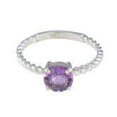 Saanvi Feminine Purple Solitaire Ring Amethyst Purple