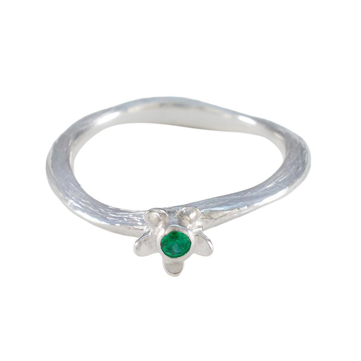Sakura Graceful Green Solitaire Ring Emerald CZ Green
