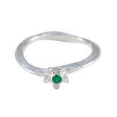 Sakura Graceful Green Solitaire Ring Emerald CZ Green