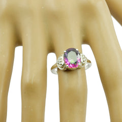 Savannah Multicolor Halo Ring with Sterling Silver
