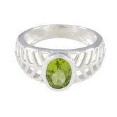 Scarlett Art Deco Green Solitaire Ring Peridot Green