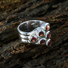 Scarlett silver ring with clustered deep red gemstones polished band for cocktail events scarlett red statement ring