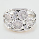 Siti pink quarter ring online India silver band with multiple pale pink and clear bezel stones