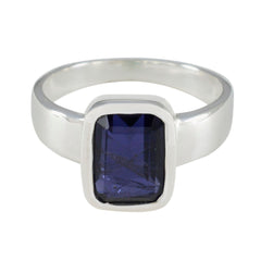 Skylar Feminine Blue Solitaire Ring Iolite Blue