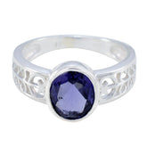 Skylar Filigree Blue Solitaire Ring Iolite Blue