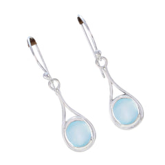 Stella Solitaire Dangle Earrings with Aquamarine Gemstone