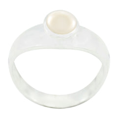 Priya Pearl Solitaire Ring for Women Elegant Style Pearl White