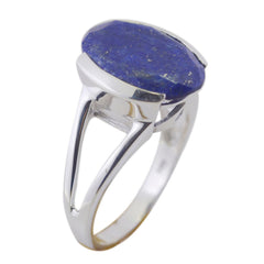 Nova Sophisticated Blue Solitaire Ring with Silver Band
