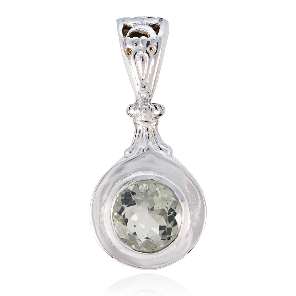 Scarlett Riyo Statement Jewelry Pendant with Gemstone Green Amethyst Light Green Light Green