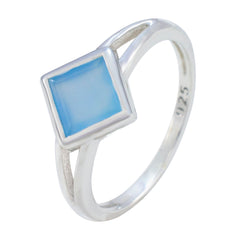 Aiko Blue Solitaire Ring Sterling Silver Gemstone