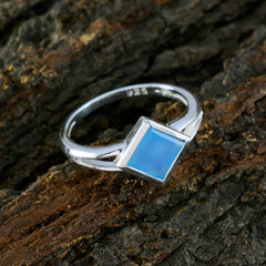 Aiko Blue Solitaire Ring Sterling Silver Gemstone