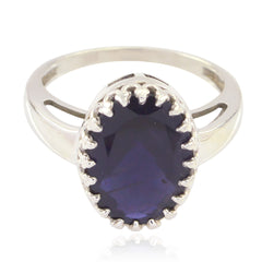 Dewi Traditional Blue Solitaire Ring Iolite Blue