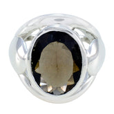 Aurora Traditional Brown Solitaire Ring Smoky Quartz Brown