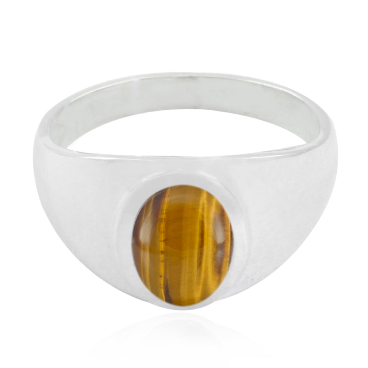 Camila Traditional Brown Solitaire Ring Tiger Eye Brown