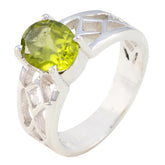 Josephine Traditional Green Solitaire Ring Peridot Green