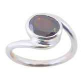 Ines Traditional Red Solitaire Ring Garnet Red