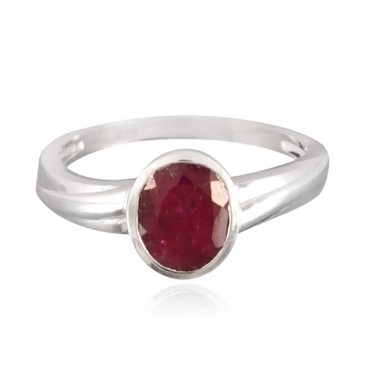 Kristine Traditional Red Solitaire Ring Indian Ruby Red