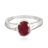 Kristine Traditional Red Solitaire Ring Indian Ruby Red