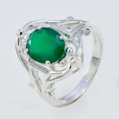 Nella Traditional Solitaire Ring with Green Gemstone