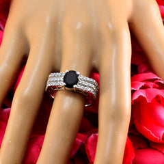 Ayesha Trendy Black Halo Ring with Sparkling Crystals