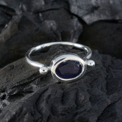 Camilla Trendy Blue Solitaire Ring in Silver