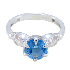 Savannah Trendy Blue Solitaire Ring Blue Topaz Blue