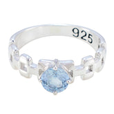 Eliza Trendy Blue Solitaire Ring in Sterling Silver Blue Topaz Blue