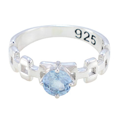 Eliza Trendy Blue Solitaire Ring in Sterling Silver Blue Topaz Blue