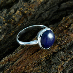 Antonia Trendy Blue Solitaire Ring with Lapis Gemstone