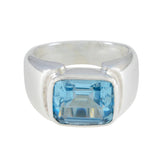 Nella Trendy Blue Solitaire Ring with Sterling Silver Blue Topaz Blue
