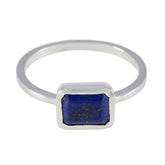 Soo-jin Trendy Blue Solitaire Ring with Lapis Stone Lapis Lazuli Blue