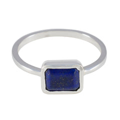 Soo-jin Trendy Blue Solitaire Ring with Lapis Stone Lapis Lazuli Blue