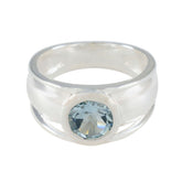 Olivia Trendy Blue Solitaire Ring in Sterling Silver Blue Topaz Blue