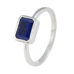 Soo-jin Trendy Blue Solitaire Ring with Lapis Stone