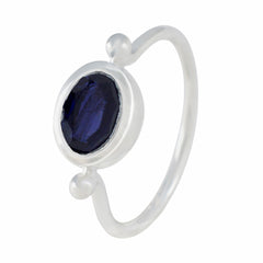 Camilla Trendy Blue Solitaire Ring in Silver