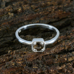 Riya Trendy Brown Solitaire Ring in Sterling Silver