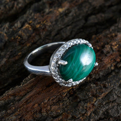 Yasmin Trendy Green Halo Ring with Stone Accent