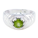 Maria Trendy Green Solitaire Ring in Sterling Silver Peridot Green