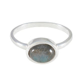 Nella Trendy Grey Solitaire Ring with Labradorite Stone Labradorite Gray