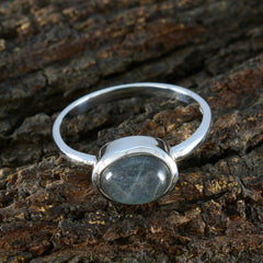 Nella Trendy Grey Solitaire Ring with Labradorite Stone