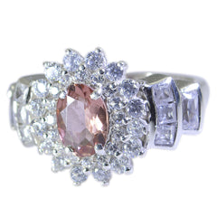 Angel Trendy Multicolor Halo Ring with Pink Gemstone