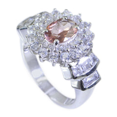 Angel Trendy Multicolor Halo Ring with Pink Gemstone Tourmaline Multicolor